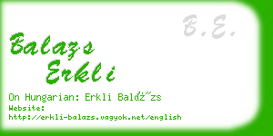 balazs erkli business card